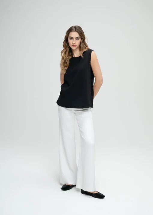 Top ample sans manche noir