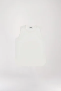 Top ample sans manches blanc cassé