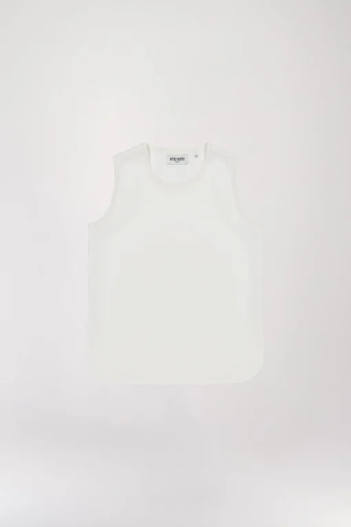 Top ample sans manches blanc cassé