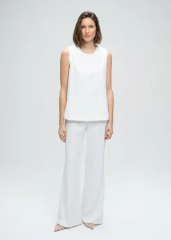 Top ample sans manches blanc cassé