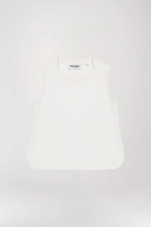 Top sans manches blanc cassé