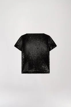 T-shirt à sequins noir