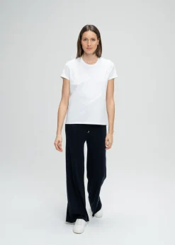 T-shirt brodé de perles blanc cassé