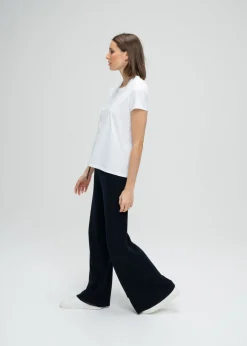 T-shirt brodé de perles blanc cassé