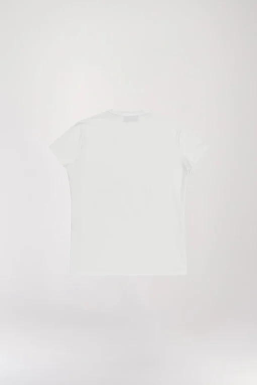 T-shirt brodé de perles blanc cassé