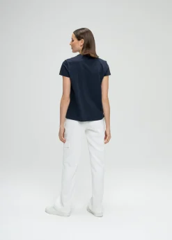 T-shirt brodé de perles marine