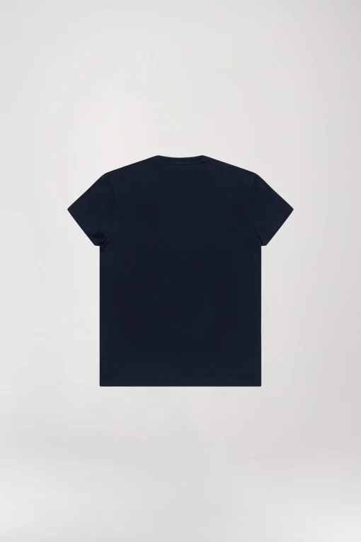 T-shirt brodé de perles marine