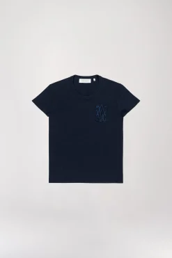 T-shirt broderie marine