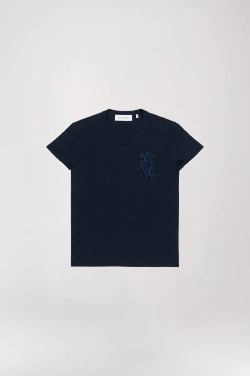 T-shirt broderie marine