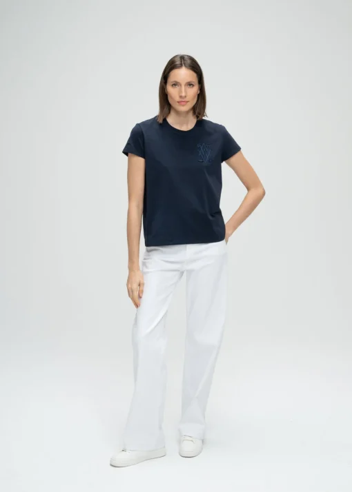 T-shirt broderie marine