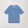 T-shirt en maille bleu
