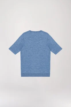 T-shirt en maille bleu