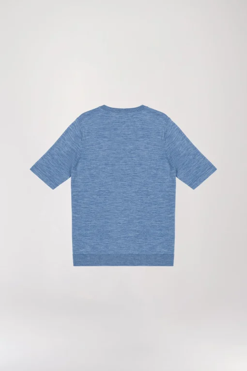 T-shirt en maille bleu