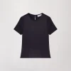 T-shirt en soie marine
