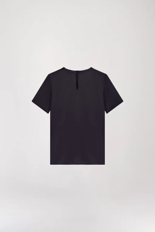T-shirt en soie marine