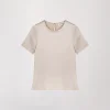 T-shirt en soie or mat