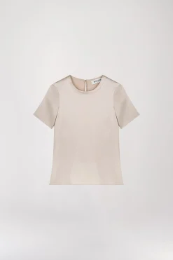 T-shirt en soie or mat