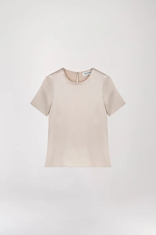 T-shirt en soie or mat