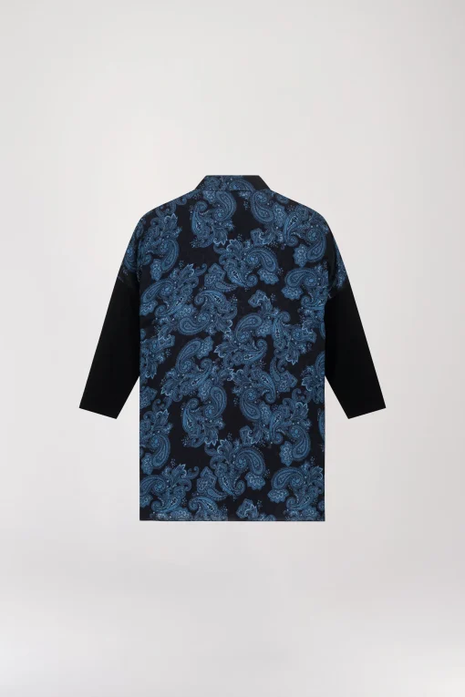 Tunique à imprimé fleuri bleu denim