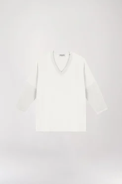 Tunique bi-matière jersey blanche