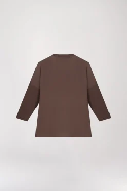 Tunique bi-matière jersey taupe