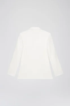 Veste ajustée en double toile stretch blanc cassé