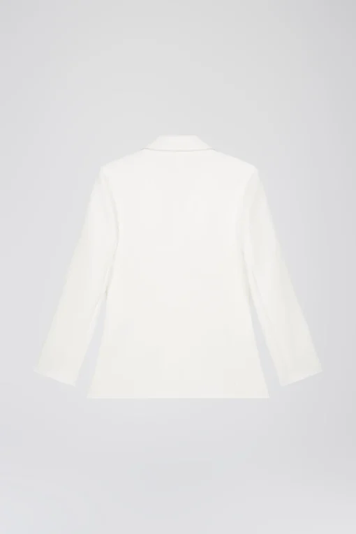 Veste ajustée en double toile stretch blanc cassé