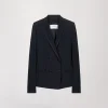 Veste cape croisée marine