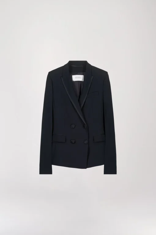Veste cape croisée marine