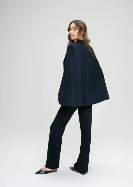 Veste cape croisée marine