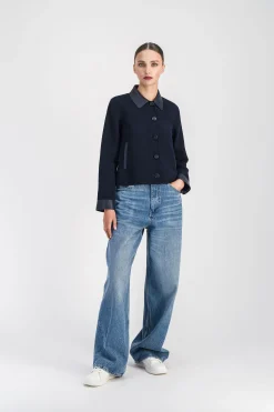 Veste chemise courte marine