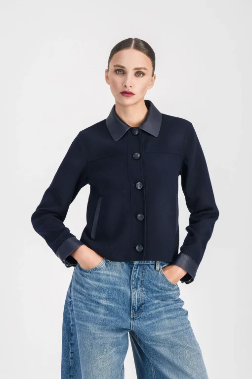 Veste chemise courte marine