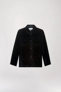 Veste chemise en velours marine