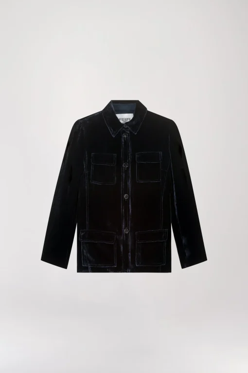 Veste chemise en velours marine