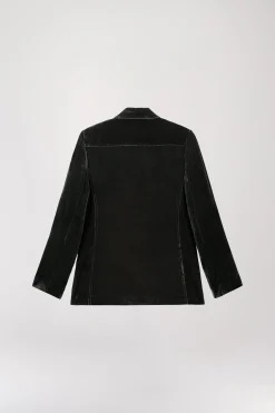 Veste Chemise Saharienne en Velours de Soie Éléphant