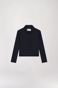 Veste courte coupe structurée marine