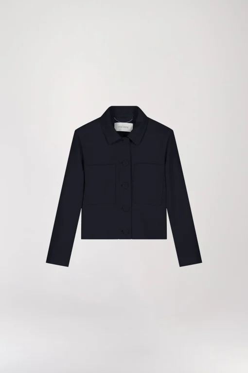 Veste courte coupe structurée marine