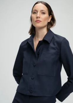Veste courte coupe structurée marine