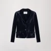 Veste courte en velours marine