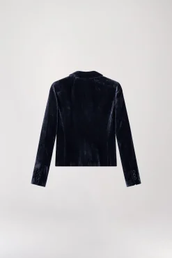 Veste courte en velours marine