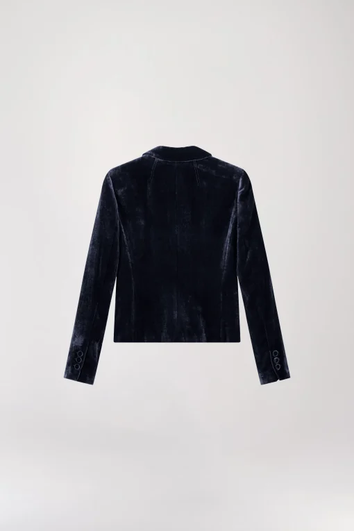 Veste courte en velours marine