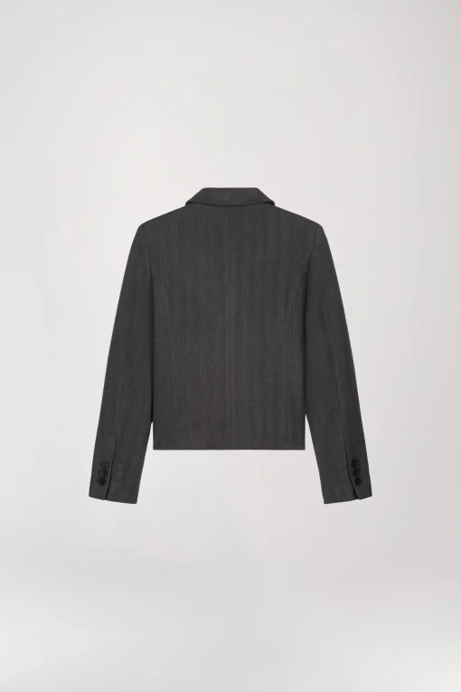 Veste Courte Gris Moyen
