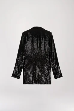 Veste de tailleur à sequins noirs