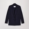 Veste de tailleur en lin marine