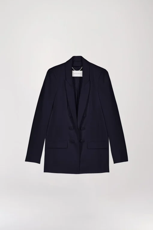 Veste de tailleur en lin marine