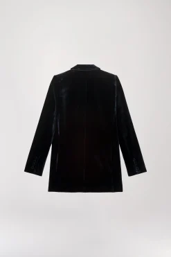 veste de tailleur en velours marine
