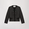 Veste en cuir tressé noir