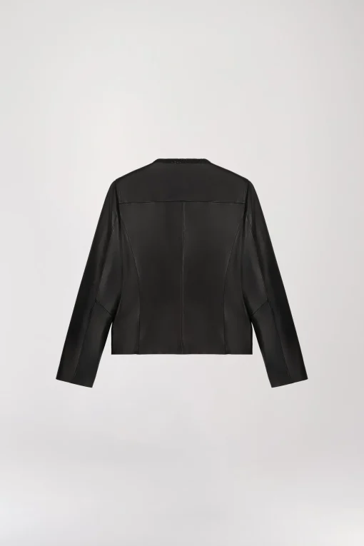 Veste en cuir tressé noir