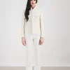 Veste en tweed blanc col officier