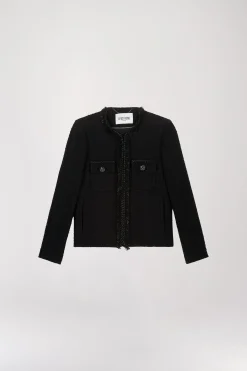 Veste en tweed noir